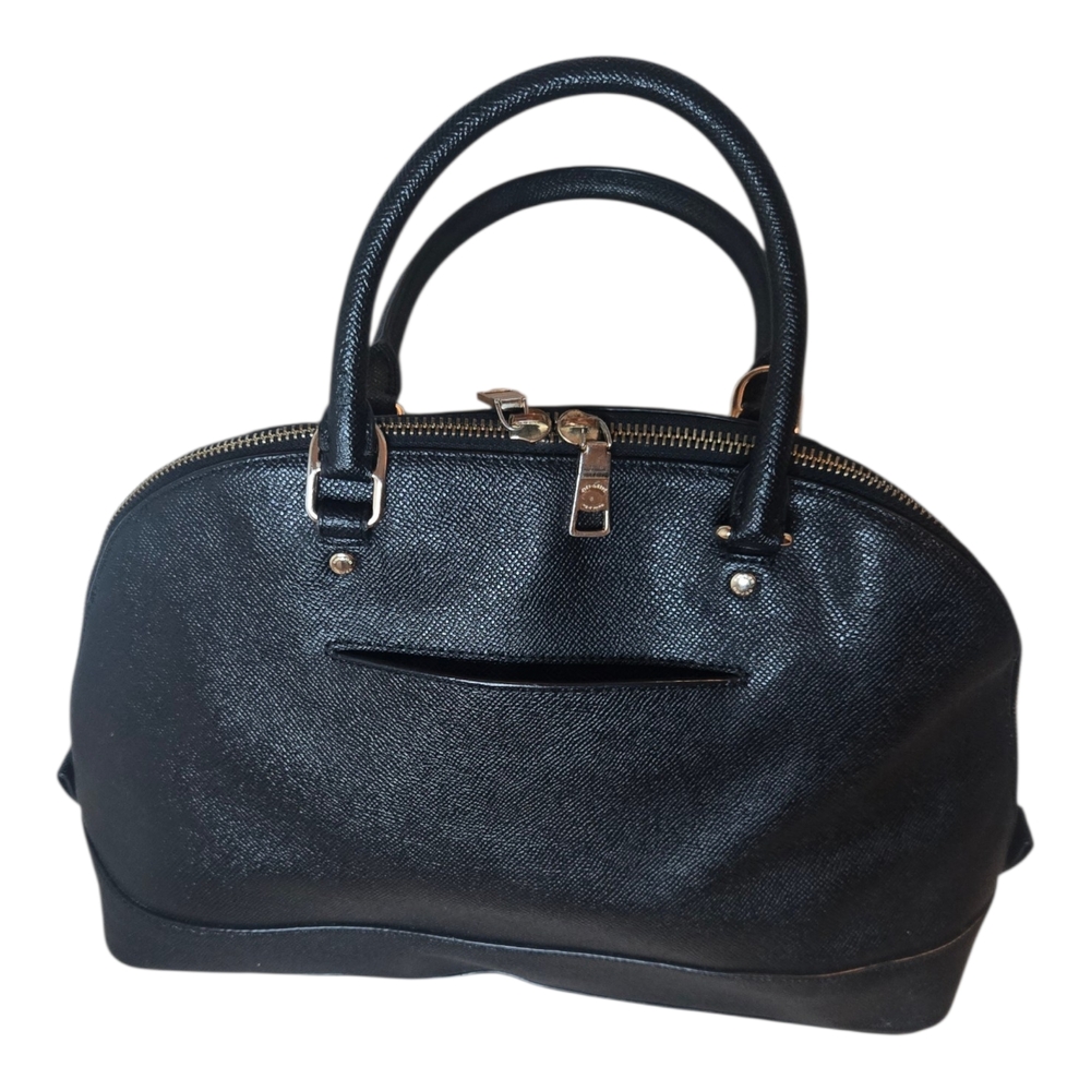 Coach Black Saffiano Dome Satchel Bag Purse Handbag - Picture 3 of 12